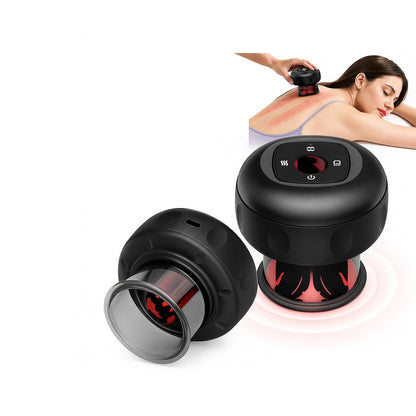 2PC Electric Heating Cupping Therapy Set Gua Sha Anti Cellulite Therapy Massager