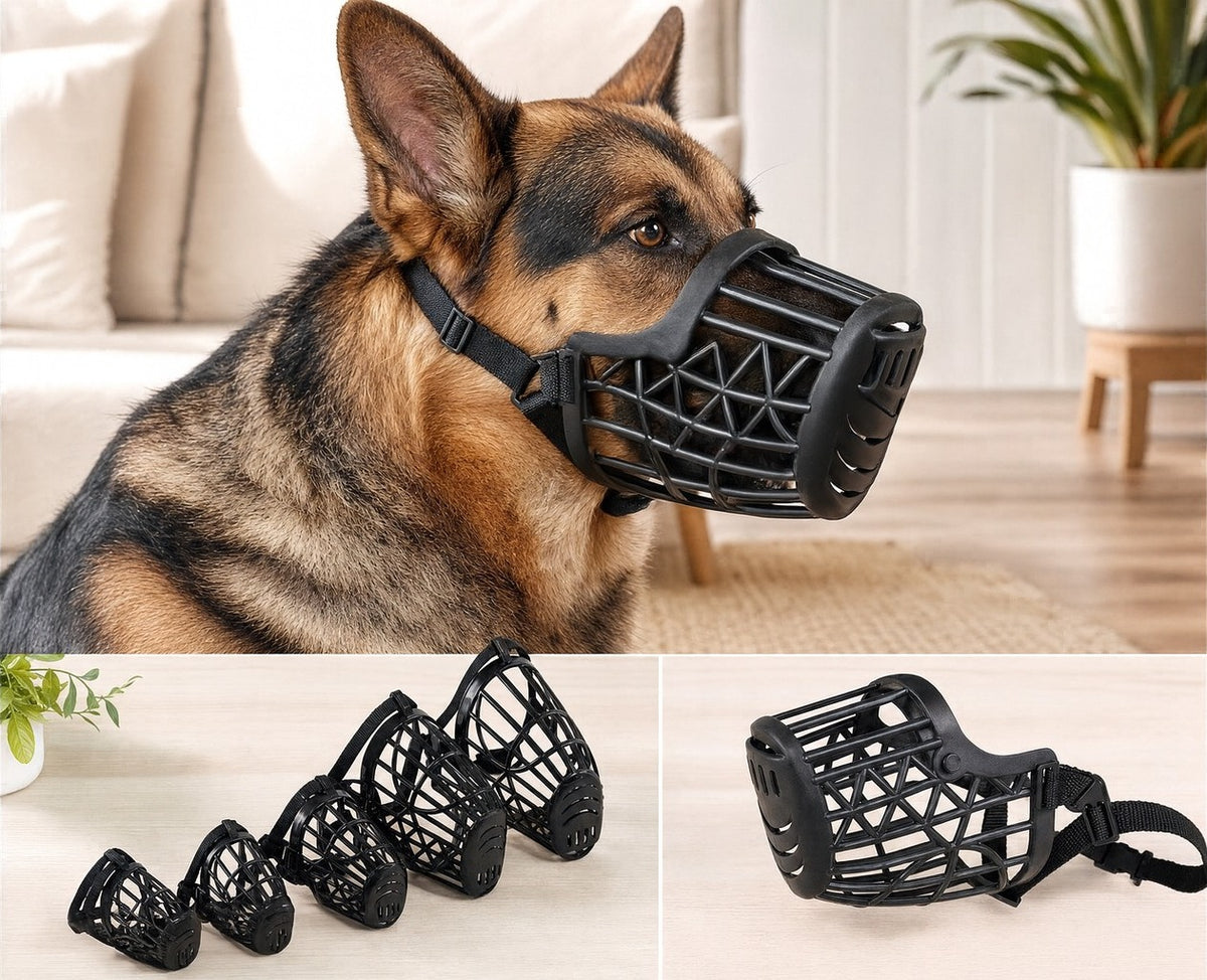 Large Pet Dog Basket Muzzle Mouth Cover Mesh Cage No Barking Biting Chewing USA