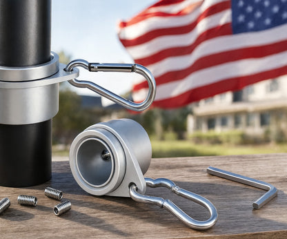 2PCS Flag Pole Ring Aluminum Alloy for 0.75-1 in  Pole 360° Rotating Tangle Free