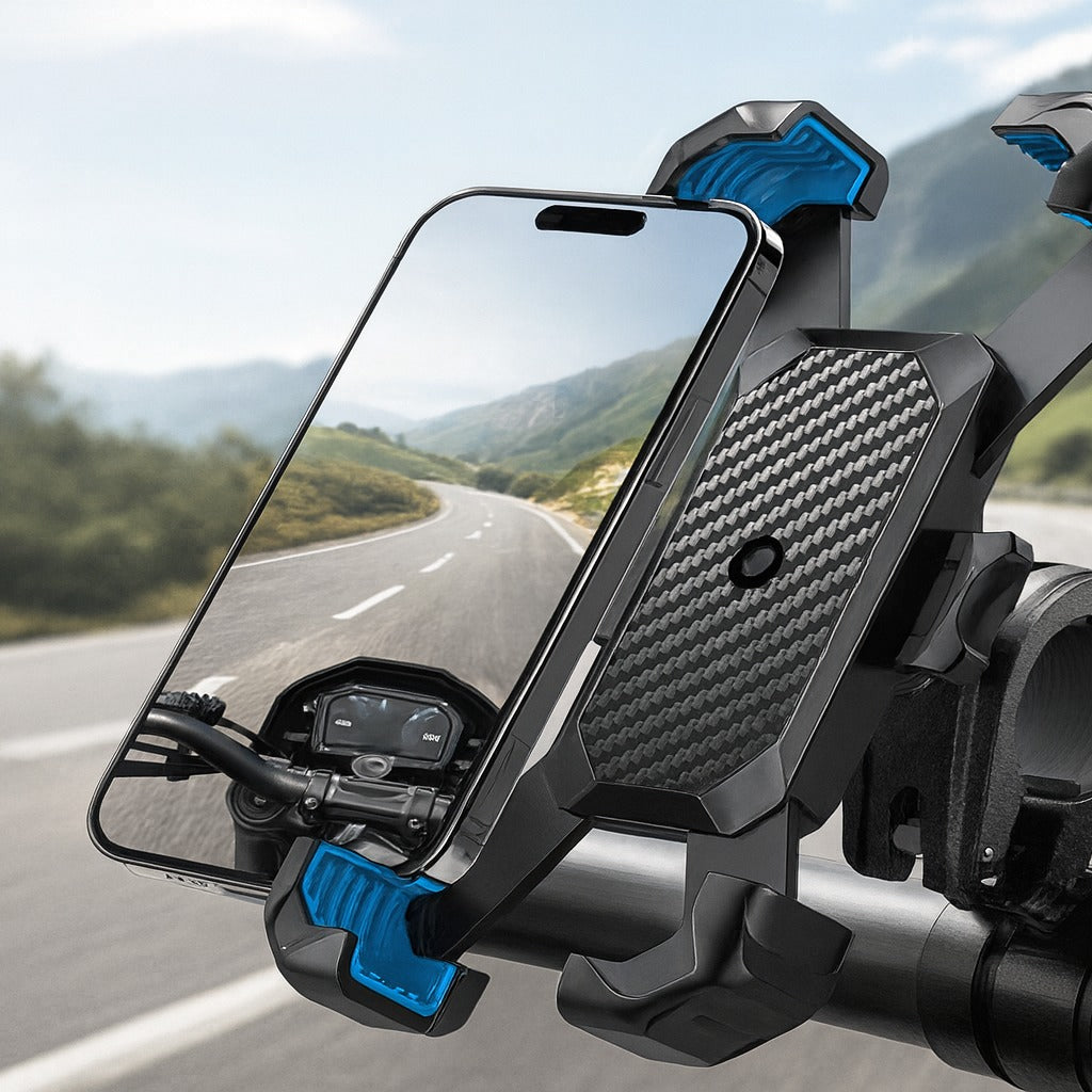 Motorcycle Phone Mount Auto Lock 100MPH Military Anti-Shake Bike Phone Holder US