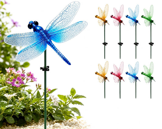 12 Fake Dragonfly Clips Clip on Dragonfly for Outdoors 3D Dragonfly Garden Decor
