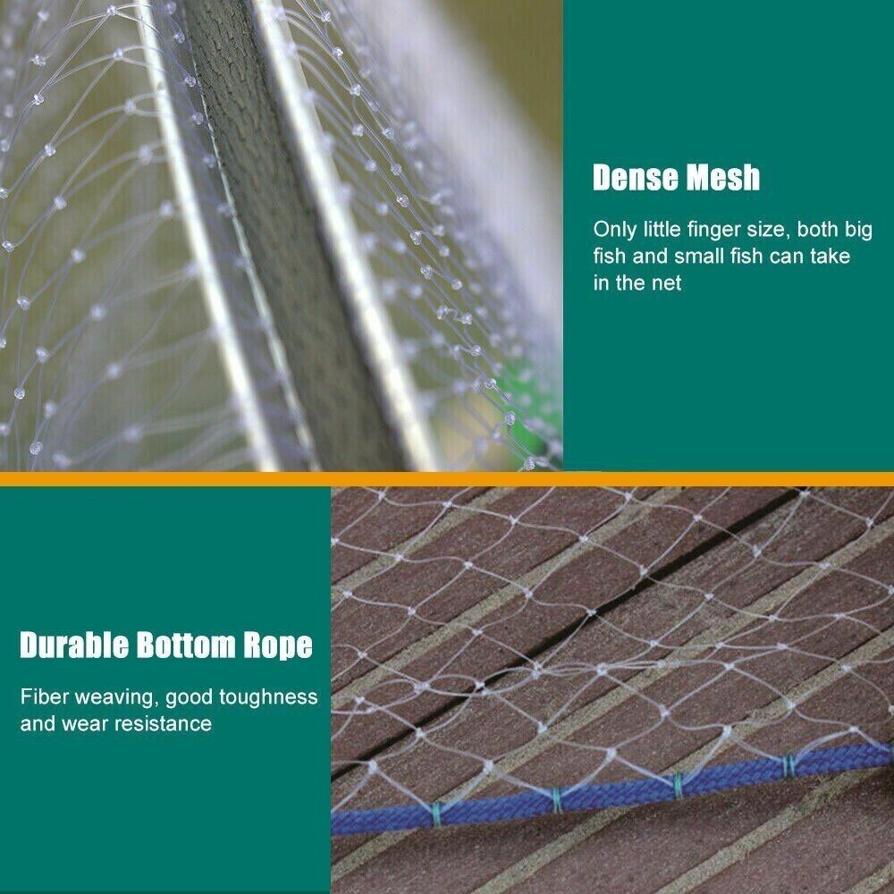 6/8/10/12/16FT Fishing Cast Net Bait Easy Throw Hand Cast Strong Nylon Mesh USA