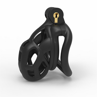 Male Chastity Cage Lock Device Kit W/ 4 Rings Virginity Device 5 Sizes Curve US