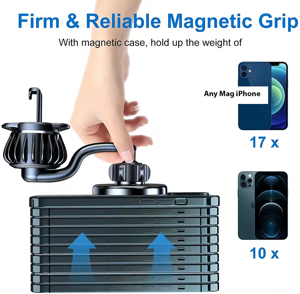 Strong Magnetic 360° Rotation Mag Safe Air Vent Car Mount Dashboard Phone Holder