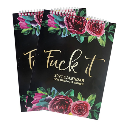 2024 Calendar For Tired-Ass Women Swear Word 12 Month Weekly Daily Wall Planner