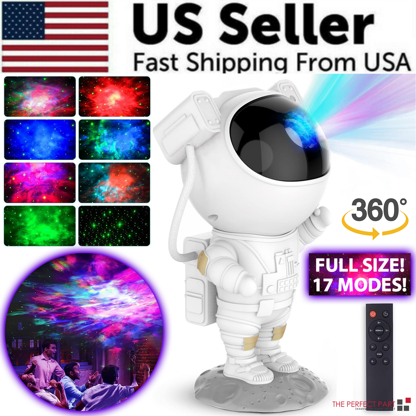 Astronaut Projector Galaxy Starry Sky Night Light Ocean Star LED Lamp Remote 