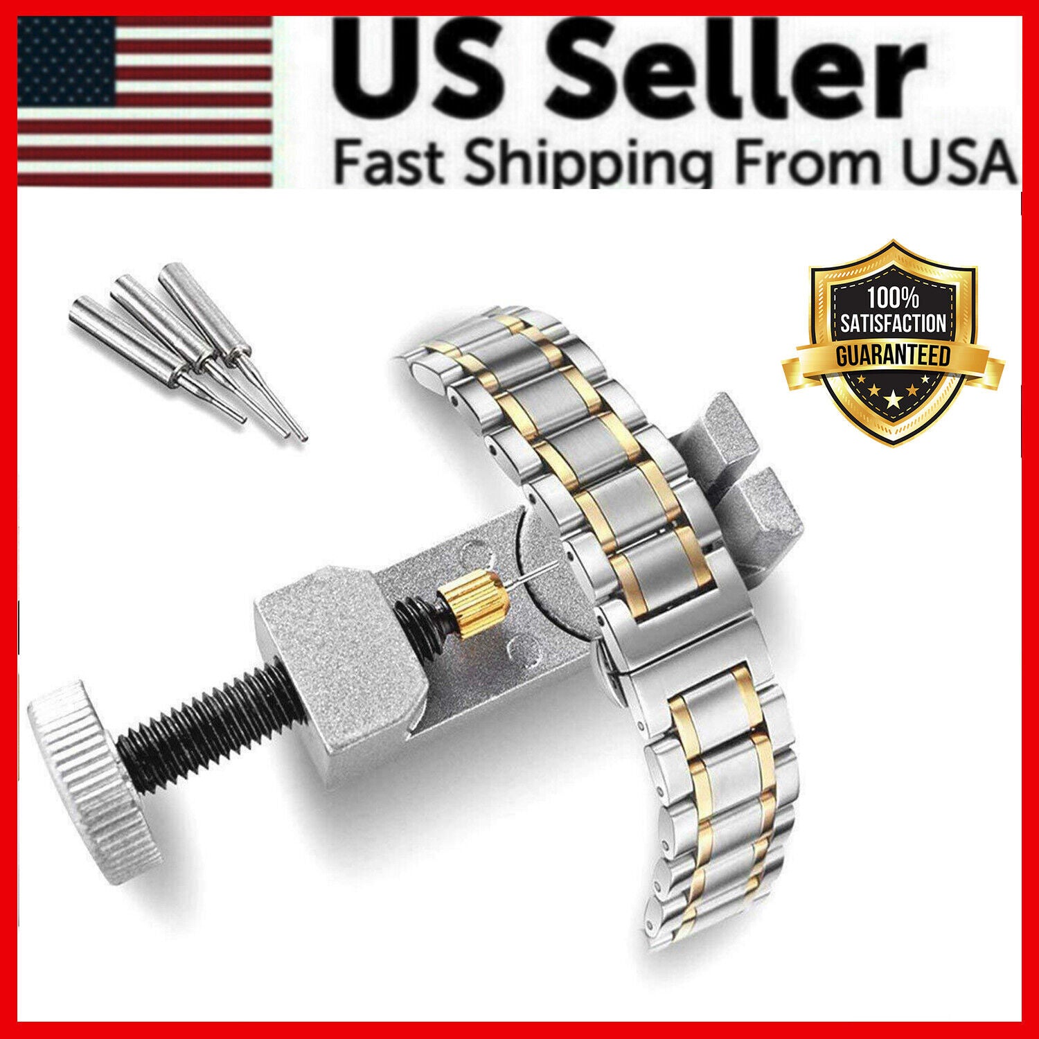  Metal Adjustable Watch Band Strap Bracelet Link Pin Remover Repair Tool Kit US