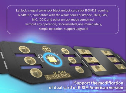 R-SIM18+ RSIM 18+ Nano Unlock Card For iPhone 14 Plus 13 12 11 Pro Max XR iOS 16
