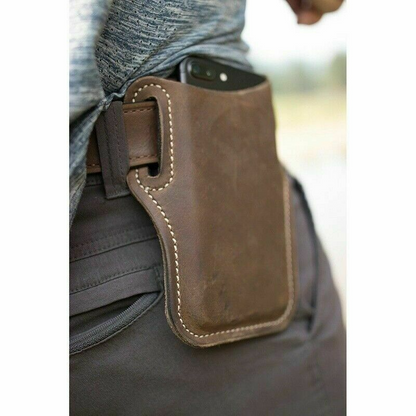 Men Cell Phone Belt Pack Bag Loop Waist Holster Pouch Case​ Leather Wallet Cover