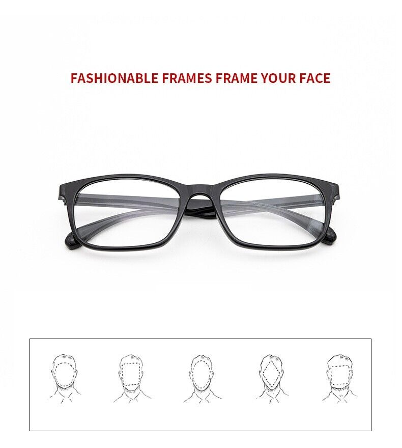Reading Glasses Mens Womens Unisex Readers Eyeglasses 4 Pack Glasses New Square 