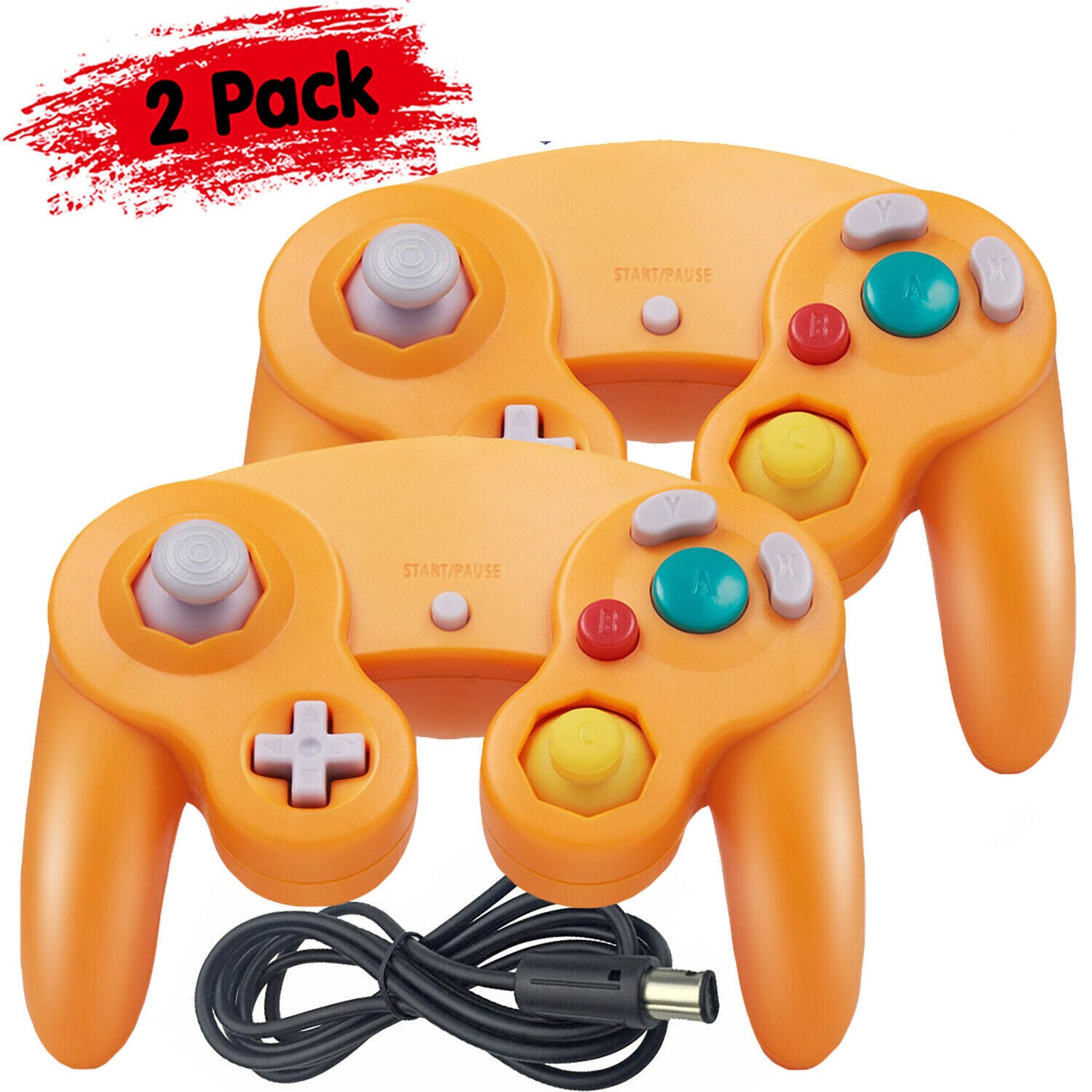 2 Pack Wired NGC Controller Gamepad for Nintendo GameCube GC & Wii U Console USA