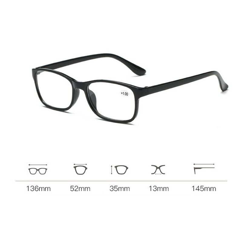 Reading Glasses Mens Womens Unisex Readers Eyeglasses 4 Pack Glasses New Square 