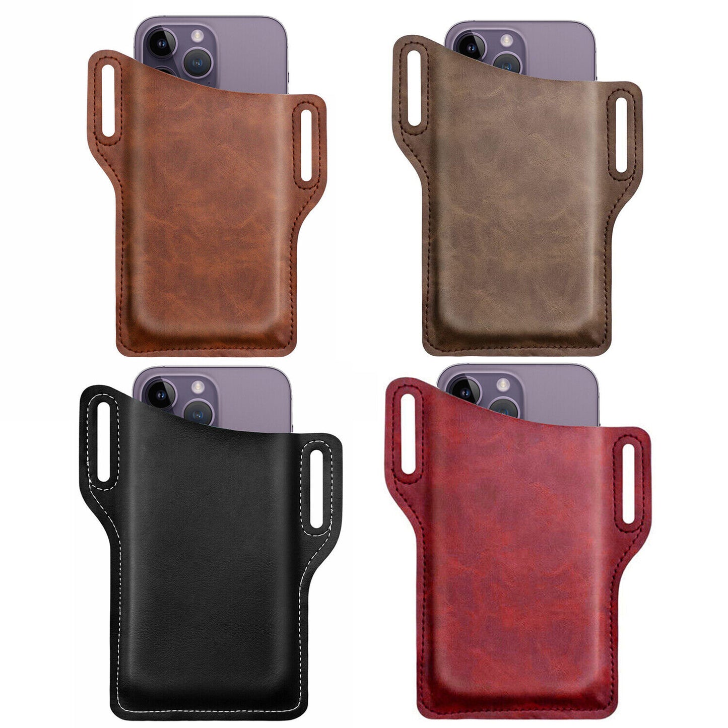 Men Cell Phone Belt Pack Bag Loop Waist Holster Pouch Case​ Leather Wallet Cover