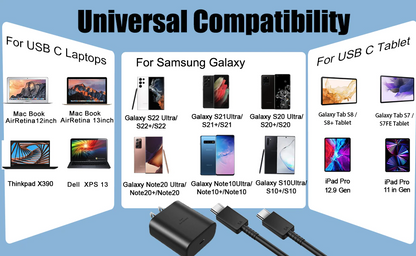 45W USB-C Super Fast Wall Charger + 6FT Cable For Samsung Galaxy S20 S21 S22 S23