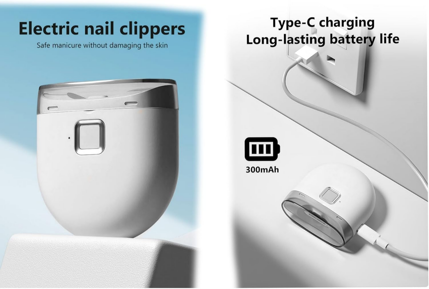 Safety Electric Nail Clipper Automatic Thick Nails Trimmer Professional Tool US