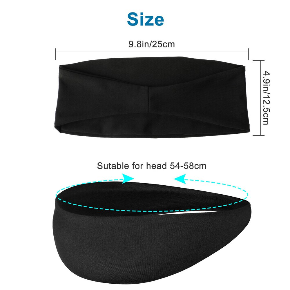 3x Mens Women Sweat Sweatband Headband Stretch Sports Head Band Yoga Gym Running