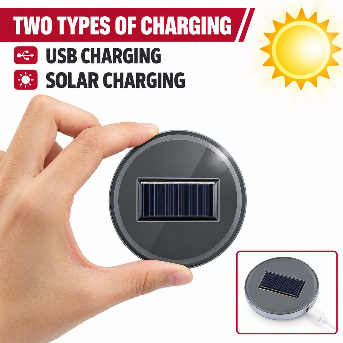 2PCS LED Solar Cup Pad Car Light Cover Interior Decoration Car Light Accessories