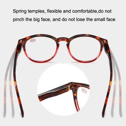4 Pairs Mens Women Spring Hinge Round Horn Power Oval Reading Reader Glasses 1-4
