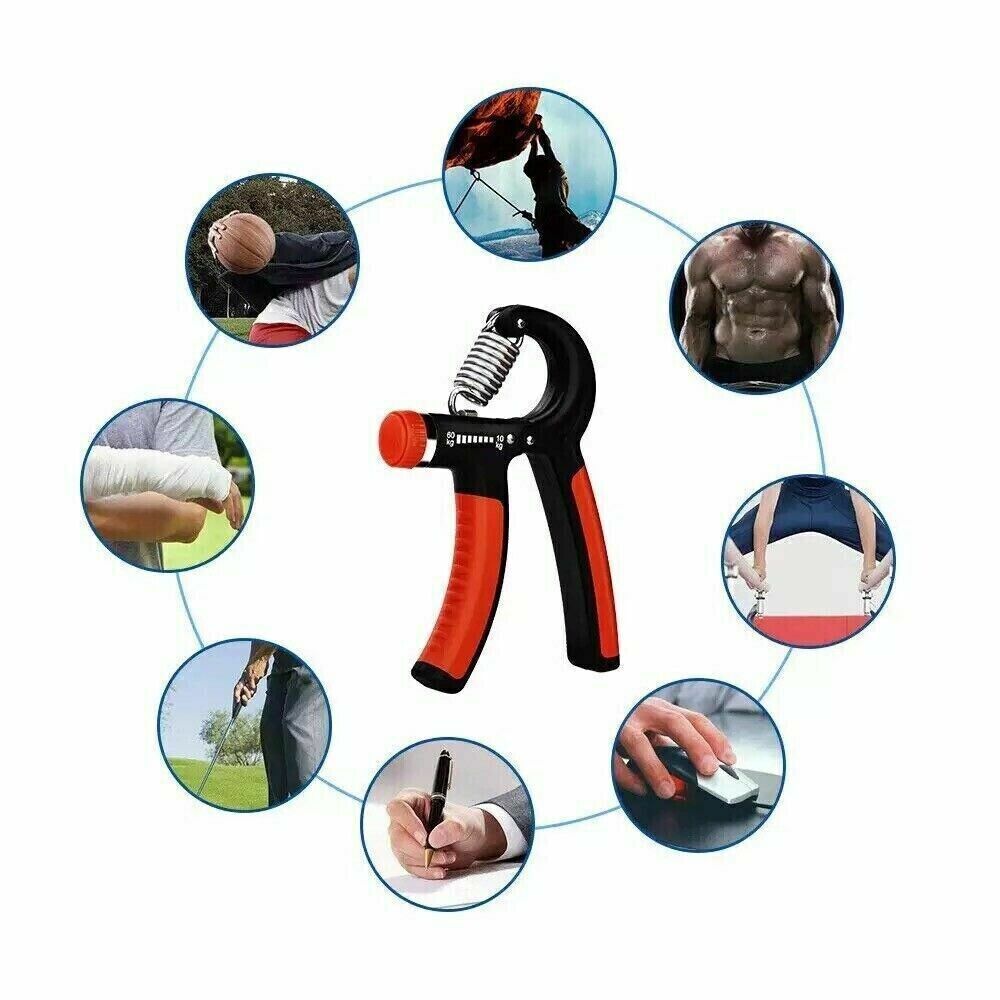 Hand Grip Strength Power Trainer Gripper Strengthener Adjustable Gym Exerciser 