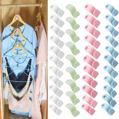 40 PCS Clothes Hanger Connector Hooks Closet Hangers Organizer Space Saving Clip