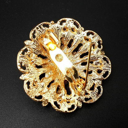 24pc Vintage Brooch Lot Mixed Alloy Rhinestone Crystal Pins Wedding Bouquet DIY