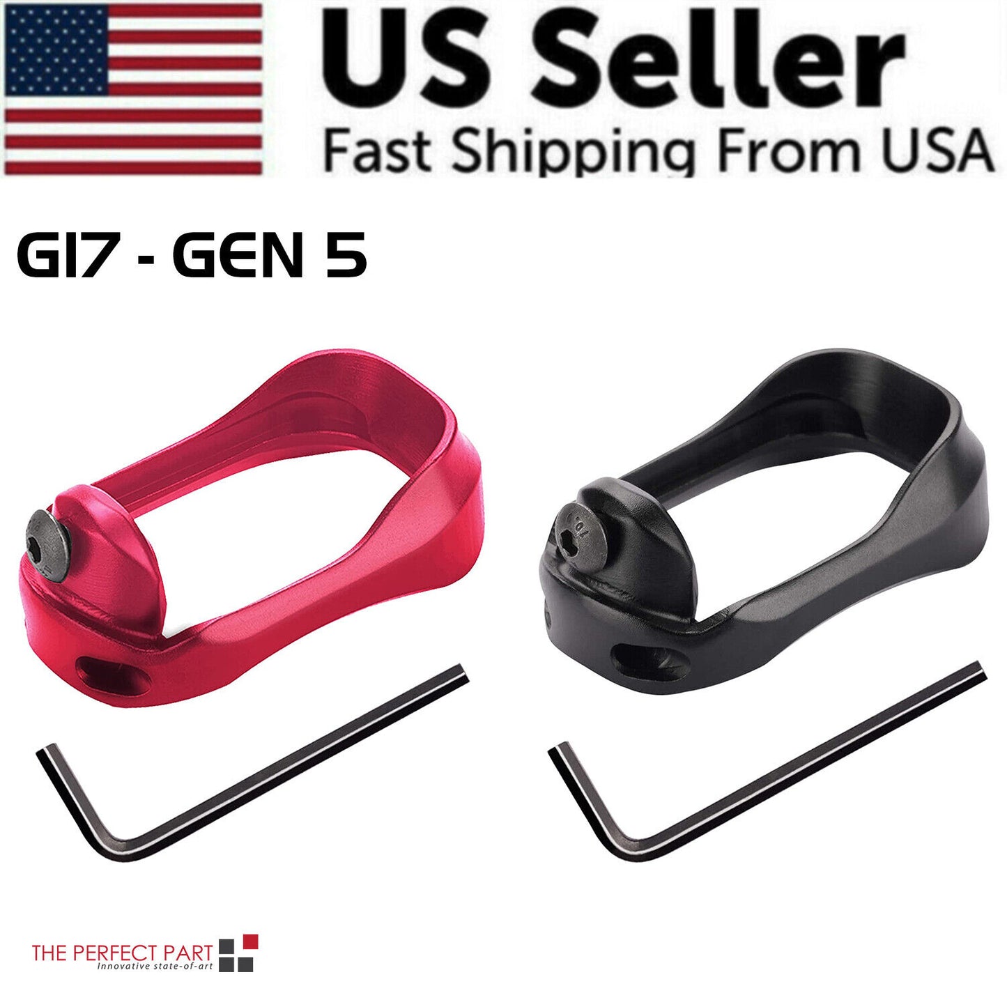 Anodized Aluminum Flared Magwell For Glock 19/17/22/24/31/34/35/37 Gen 1/2/3/4/5