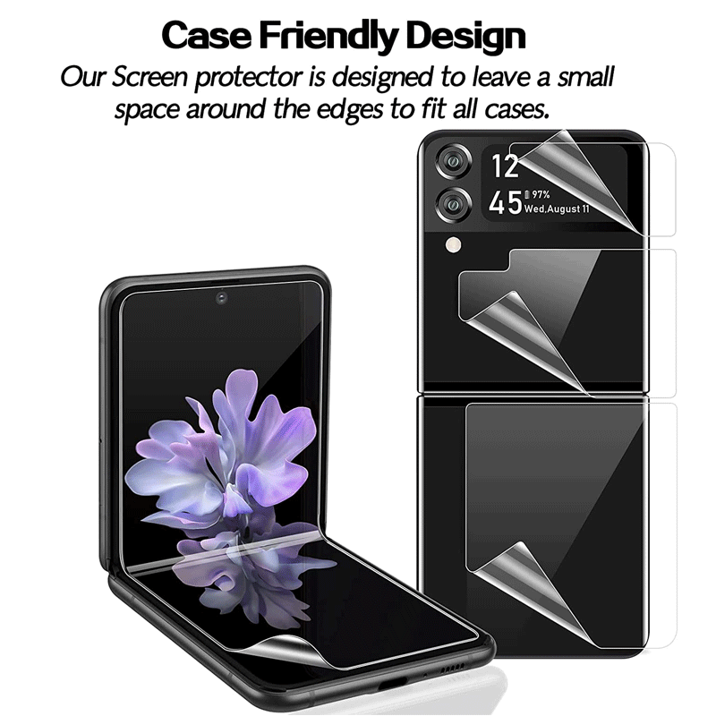 For Samsung Galaxy Z Flip 3 5G Soft Hydrogel Screen Protector Film/HD Lens Cover