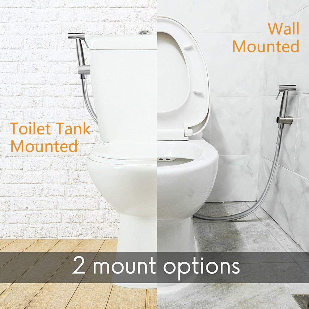 Toilet Shattaf Adapter Hose Bidet Spray Stainless Steel Handheld Shower Head US