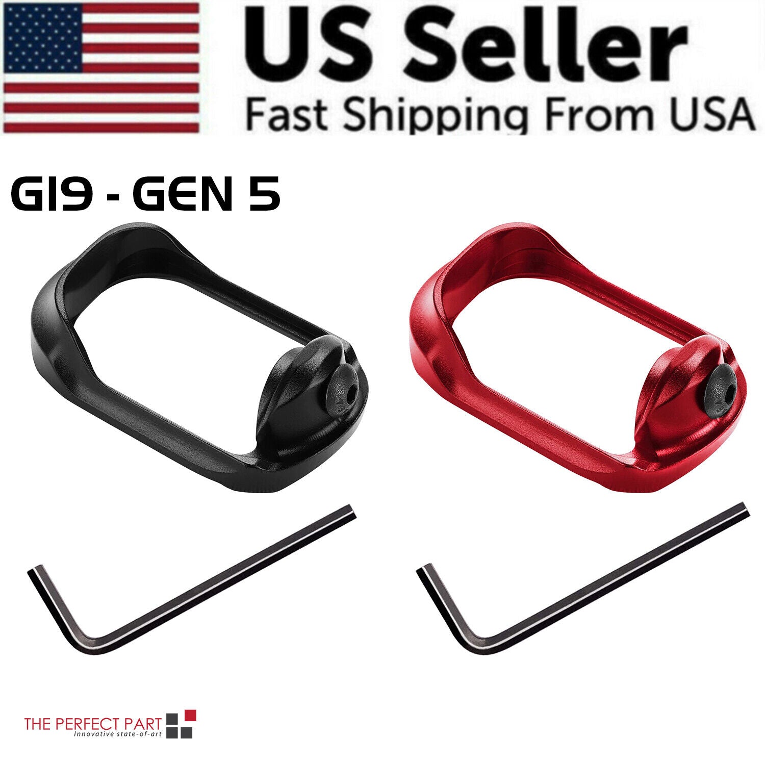 Anodized Aluminum Flared Magwell For Glock 19/17/22/24/31/34/35/37 Gen 1/2/3/4/5