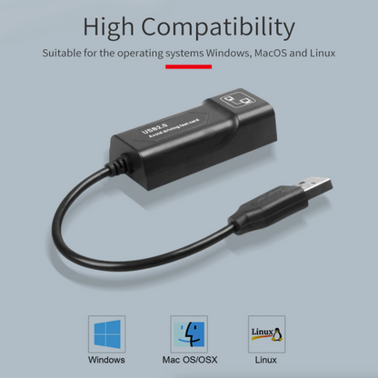 USB 3.0 Gigabit Ethernet LAN RJ45 1000Mbps Network Adapter For Windows PC Mac