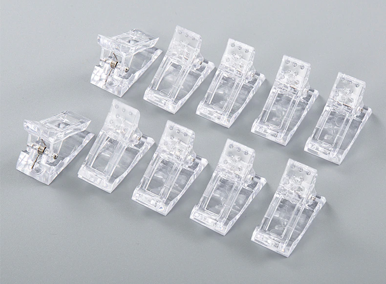 10 PCS Nail Tips Clip Quick Building Poly Builder Gel DIY Extension Clamp Clips