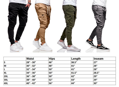 Men's Casual Joggers Pants Sweatpants Cargo Combat Loose Sport Workout Trousers