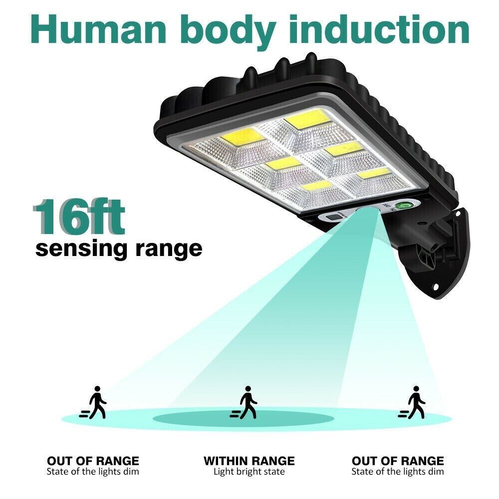 600W LED Solar Wall Light Motion Sensor Outdoor Garden Security Street Yard Lamp
