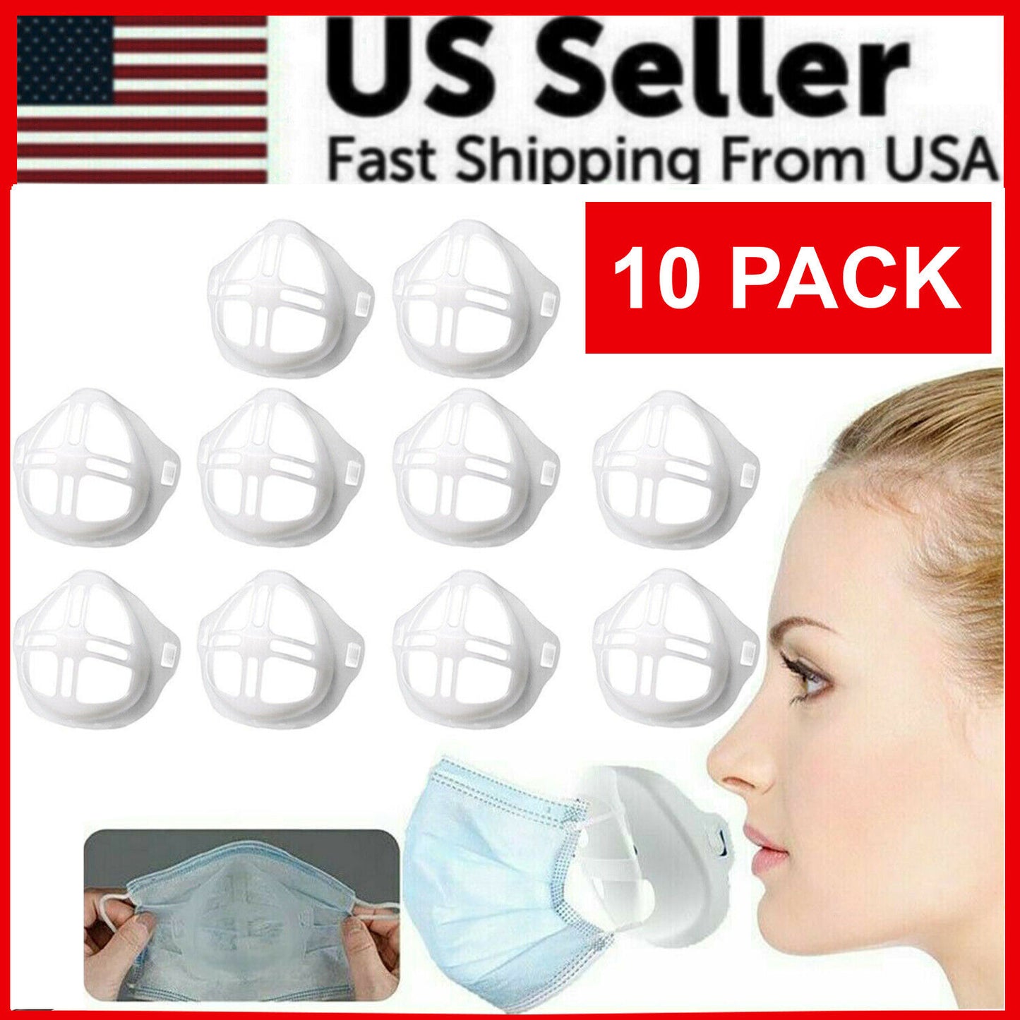 3D Face Mask Bracket Mouth Separate Inner Stand Holder Breathing Space Frame 