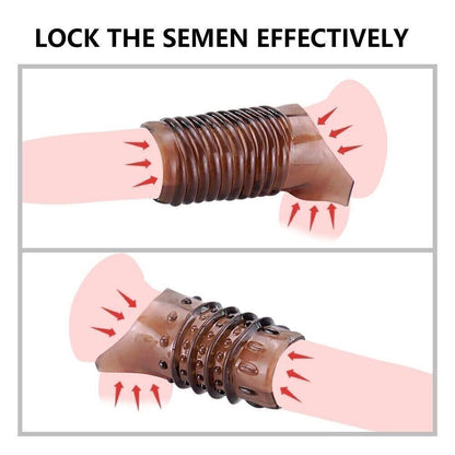 2PCS Reusable Cock Ring Glans Penis Enlarger Delayed Ejaculation Sleeve Extender