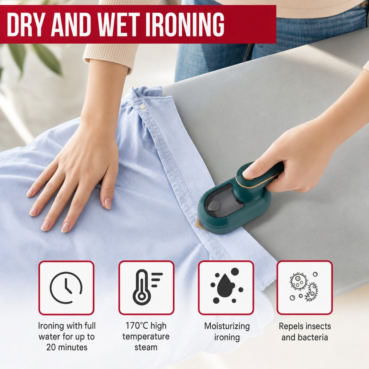 Micro Steam Iron Machine Mini Portable Steamer Handheld Garment Clothes Ironing