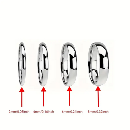 Tungsten Carbide Silver Polished Plain Wedding Band Ring 2mm 3mm 4mm 6mm 8mm 10m