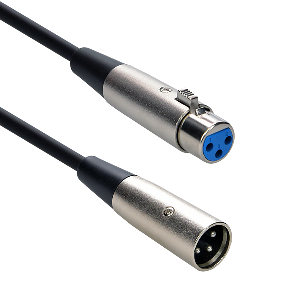 XLR Microphone MIC 3-Pin Male To Female Cable Cord Connector Extension Shielded