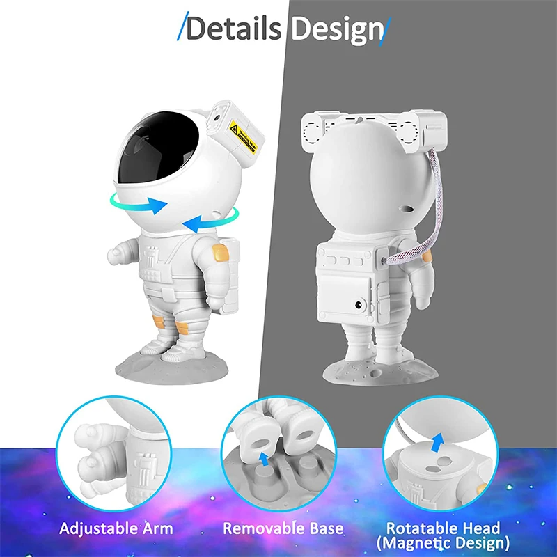 Astronaut Projector Galaxy Starry Sky Night Light Ocean Star LED Lamp Remote 