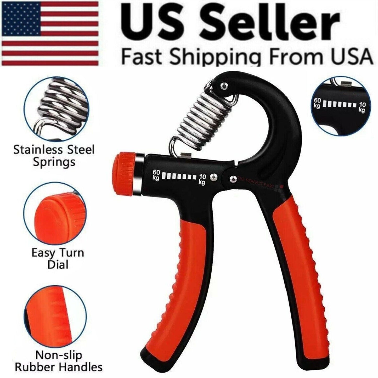 Hand Grip Strength Power Trainer Gripper Strengthener Adjustable Gym Exerciser 