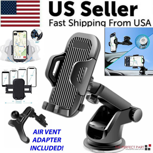 360° Universal Mount Holder Car Stand Windshield For Mobile Cell Phone GPS 