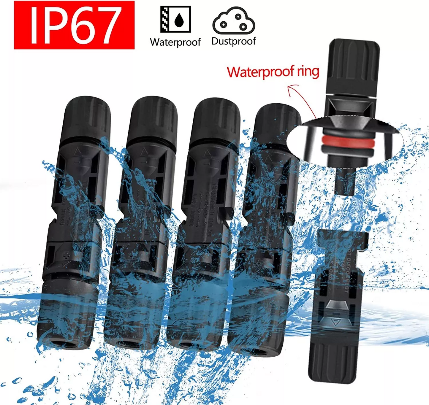 10/20/50/100/200 Pairs Male Female Solar Cable Connectors For DIY Solar Panel US
