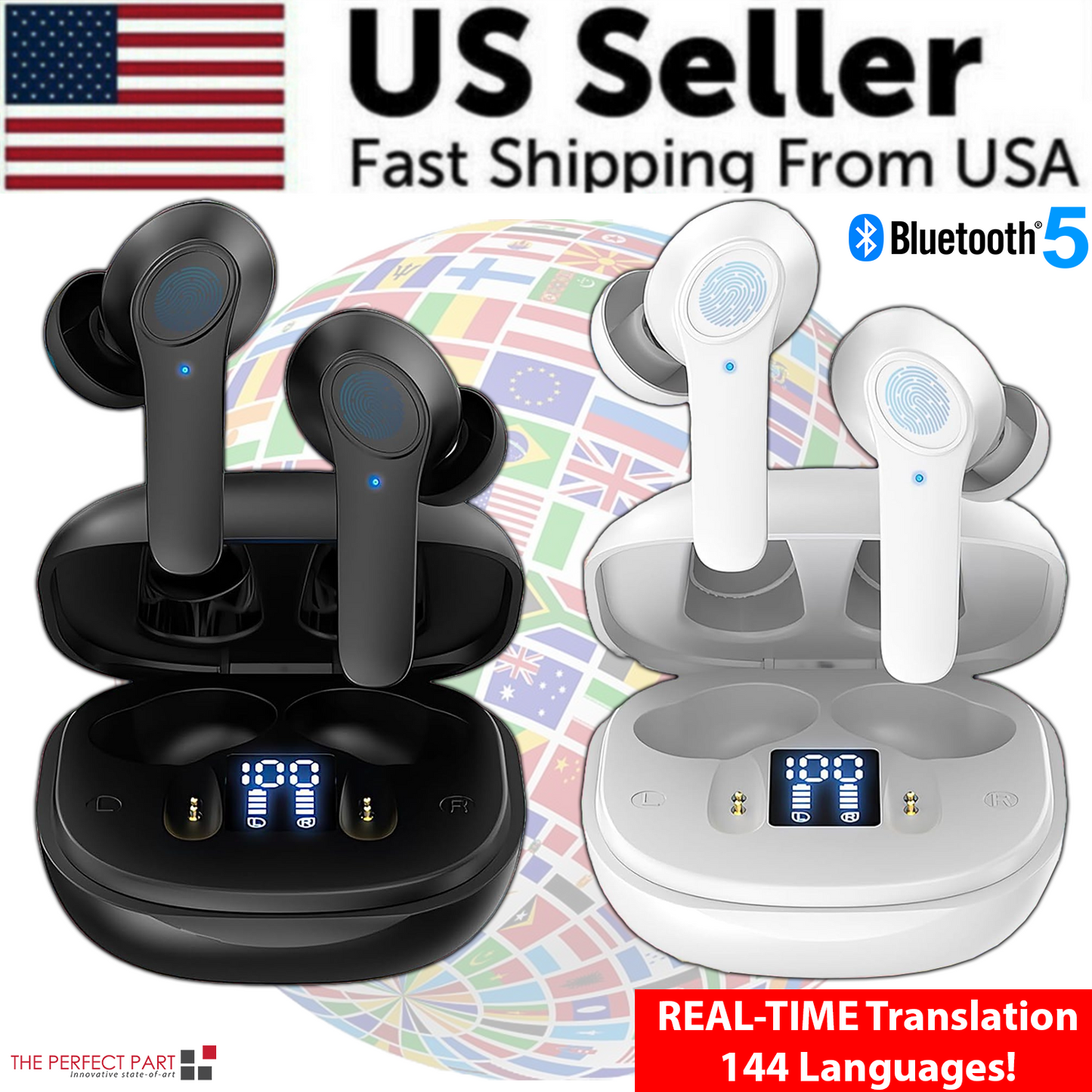Translator Earbuds 144 Languages Real Time Online OffLine Translation Earphones