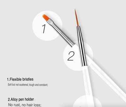 20PCS/Set Nail Art Design Dotting Painting Drawing Polish Brush Pen Tools UV Gel