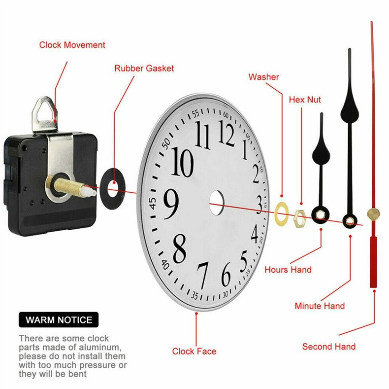 DIY Clock Parts Movement Quartz Mechanism Wall Replacement Repair Tool Hands Kit