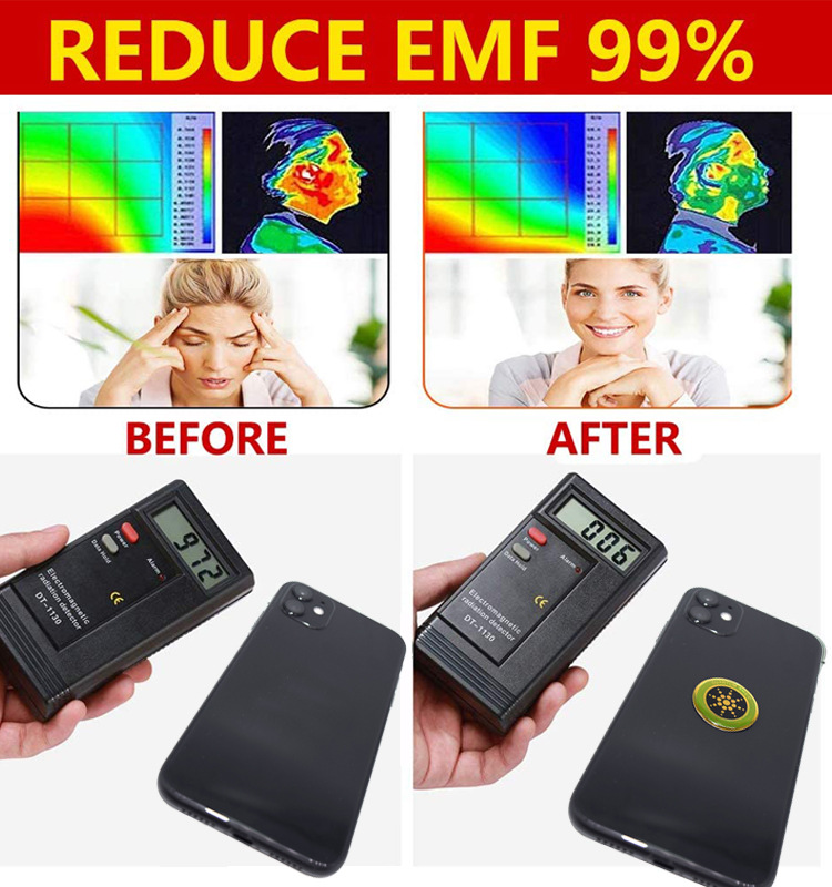 Quantum Anti Radiation Shield 5G EMF Protection - Phones Laptops - 12 Stickers