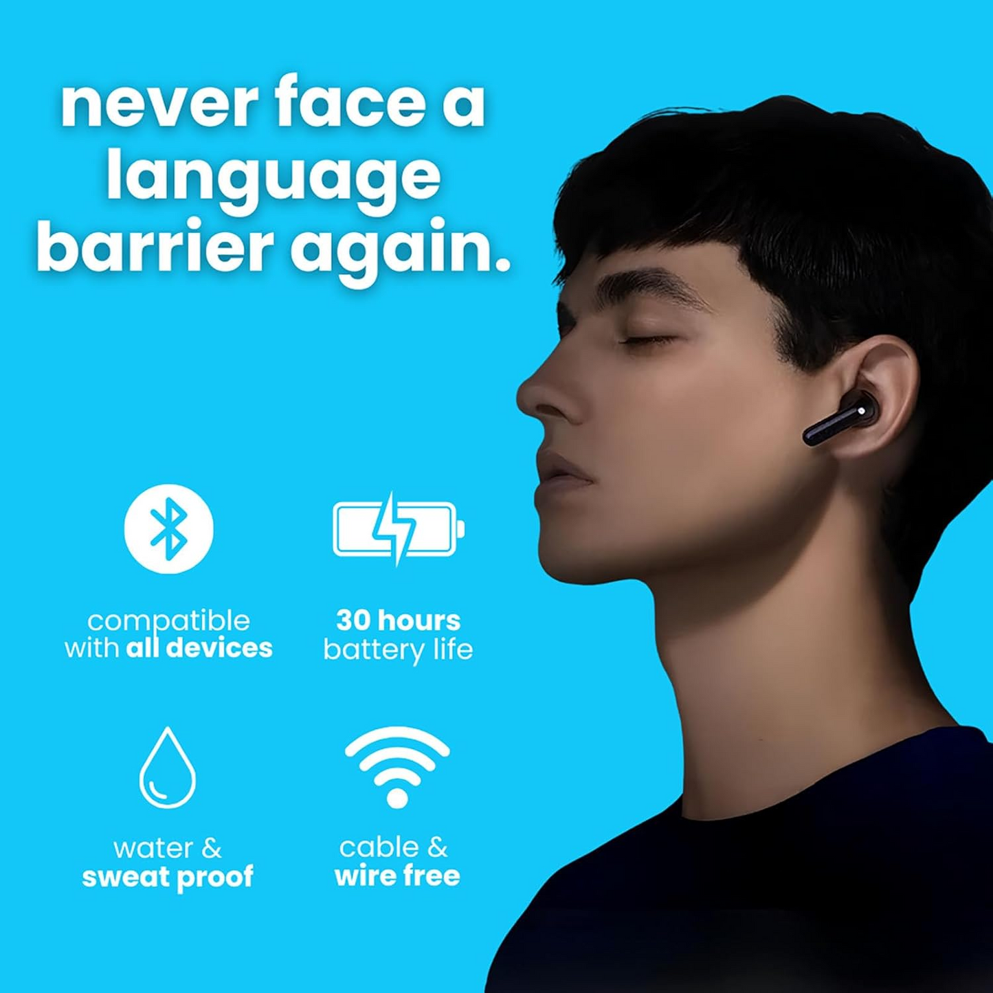 Translator Earbuds 144 Languages Real Time Online OffLine Translation Earphones