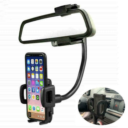 Universal 360° Car Rearview Mirror Mount Stand Holder Cradle For Cell Phone GPS