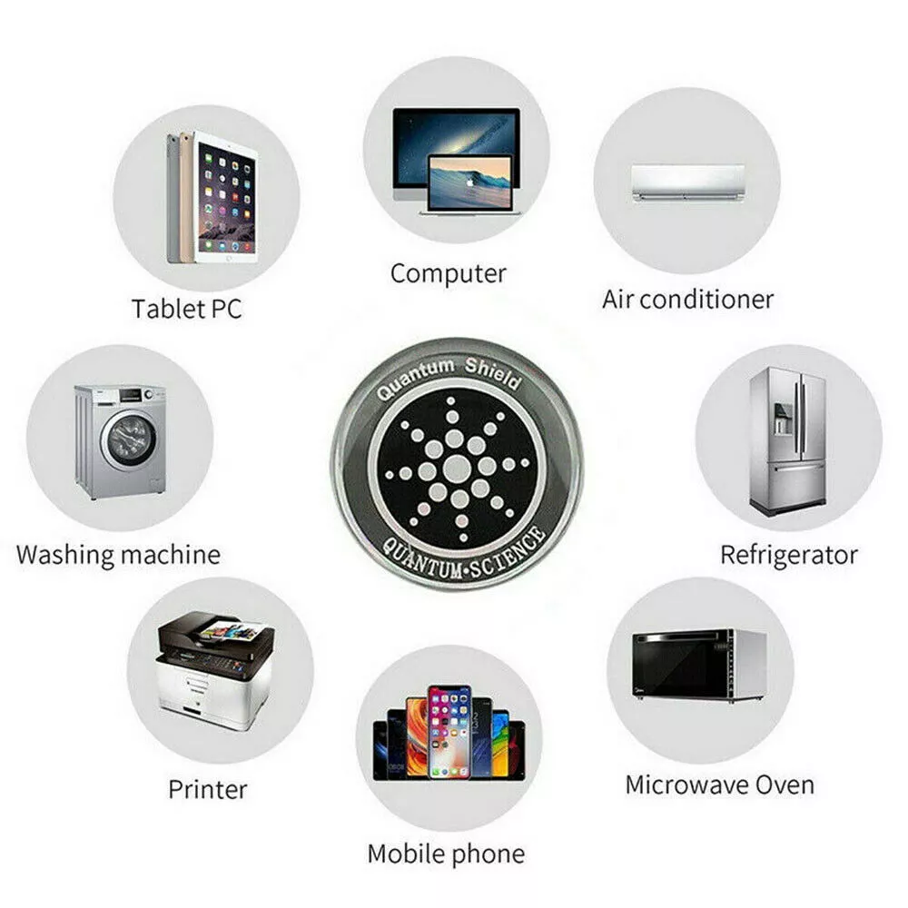 Quantum Anti Radiation Shield 5G EMF Protection - Phones Laptops - 12 Stickers