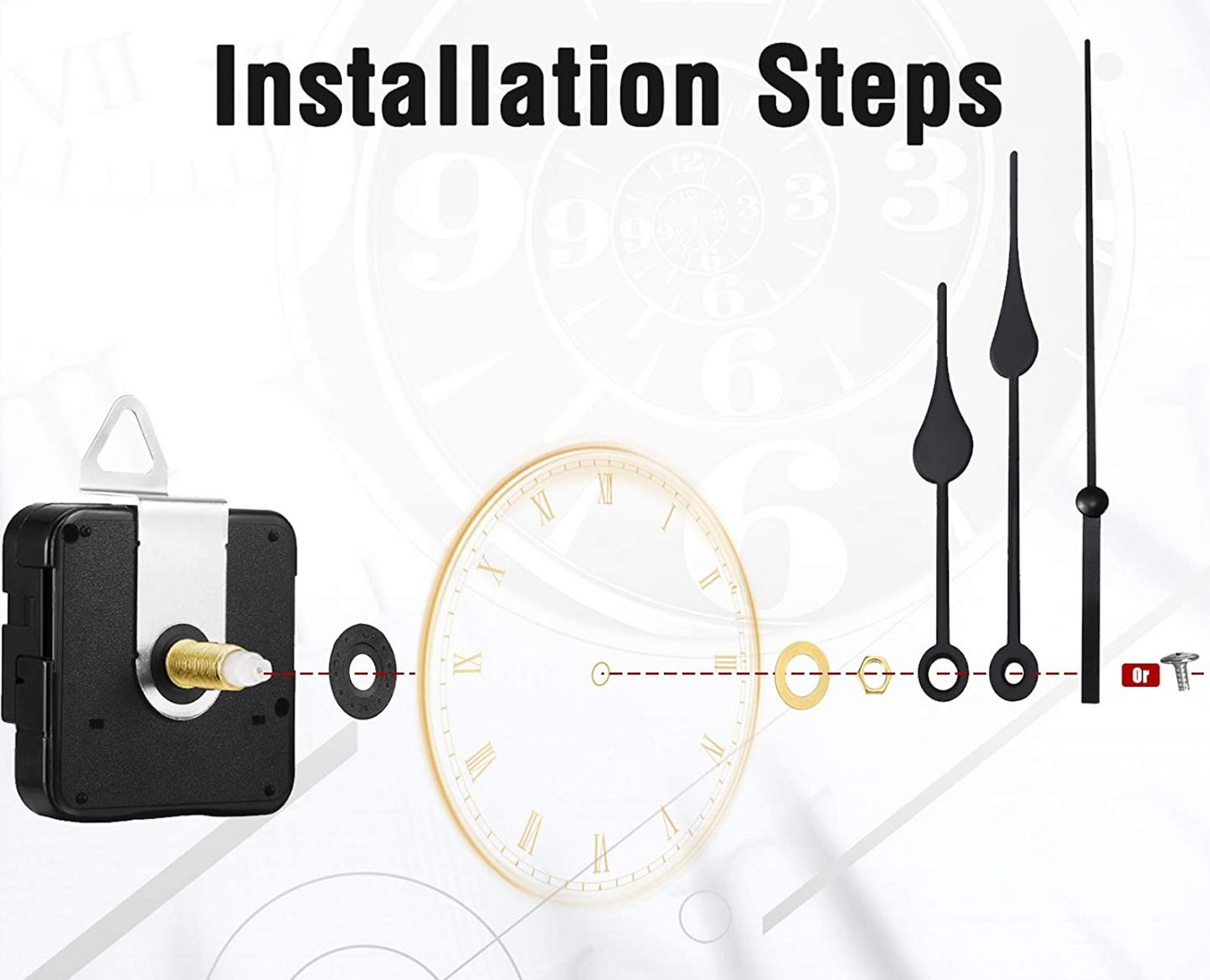 DIY Clock Movement Quartz Mechanism Wall Replacement Repair Tool Parts Hands Kit